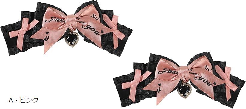 ぴゅありぼん 地雷系 量産型 リボン ヘアアクセサリー セット A・パープル B・ブラック A・ピンク