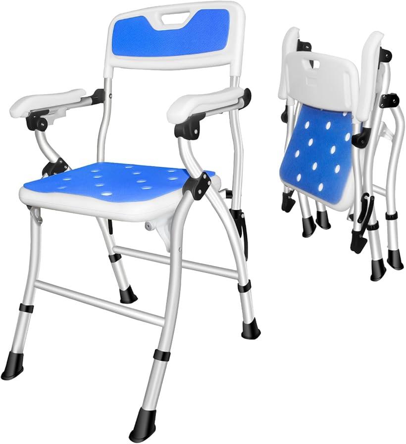 【楽天ランキング1位入賞】折りたたみシャワーチェア お風呂椅子 介護用 折り畳み 組み立て不要 浴室 軽量 丈夫 耐荷重180KG 介護用品 4段階高さ調節 バスチェア 介護チェア 転倒防止 立ち上がり補助 入浴用品のサムネイル