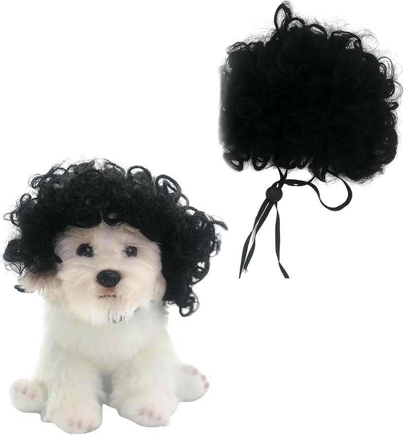 ペットウィッグ 犬 猫 ペット用帽子 ハロウィン 面白い コスプレ かつら 撮影道具 (タイプB)