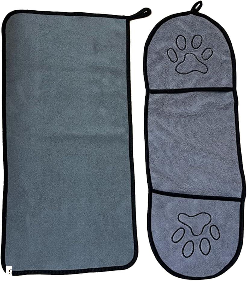 ペットタオル 2枚セット 犬 猫 体拭き 速乾 超吸水 タオルケット バスタオル アウトドア ポケット付 M ..