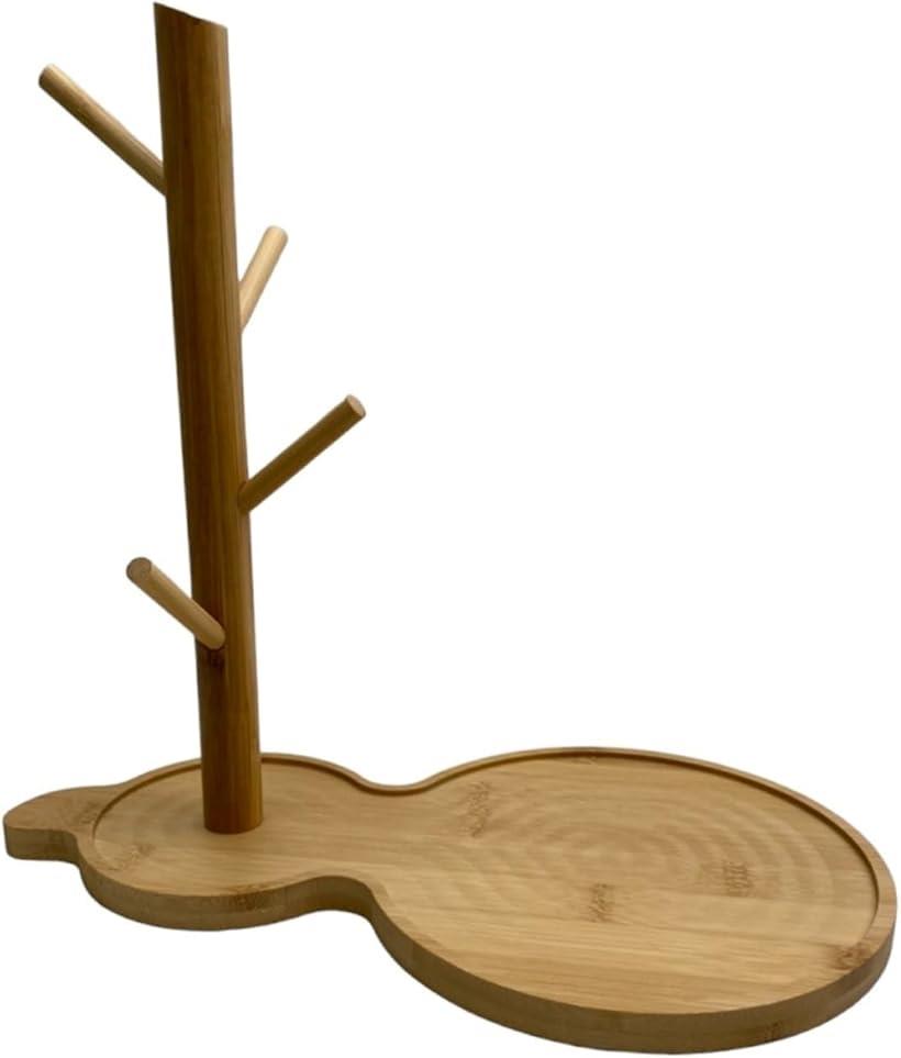 キーフック ツリー 木製 ジュエリースタンド ナチュラル 鍵置き 小物 収納 トレー付