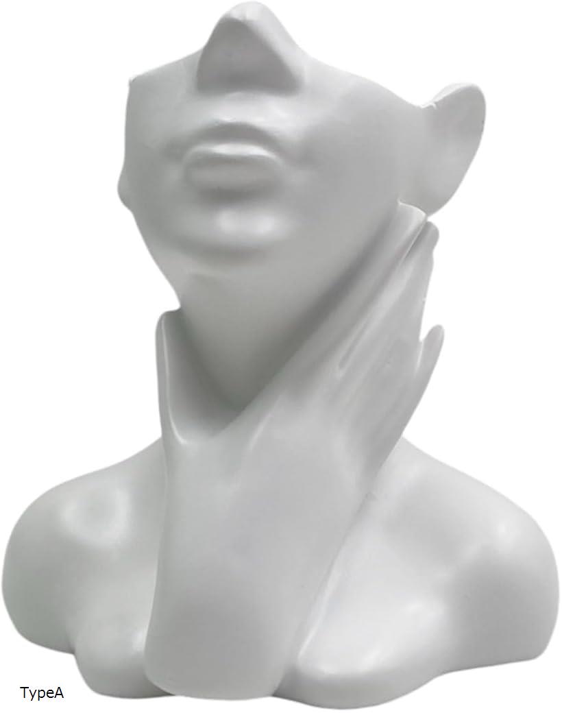 花瓶 陶器 ホワイト フラワーベース アンティーク モダン インテリア 雑貨 オブジェ シルエット 置物 白 TypeA