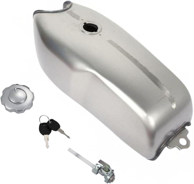 バイク用 燃料タンク 9L 2.4ガロン 未塗装 カフェレーサー 汎用