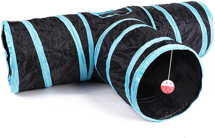 猫用 トンネル T字型 ボール付 キャットトイ おもちゃ 折りたたみ コンパクト カサカサ ストレス発散