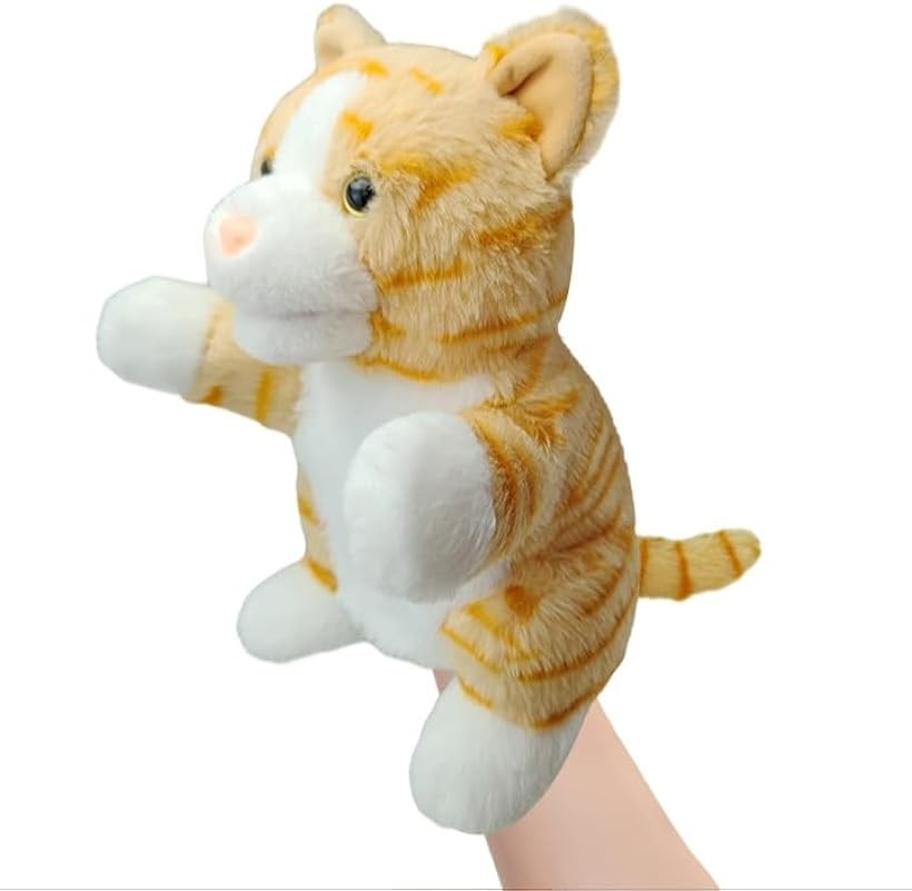 パペット人形 ハンドパペット 指人形 腹話術 口が動く (ねこ)