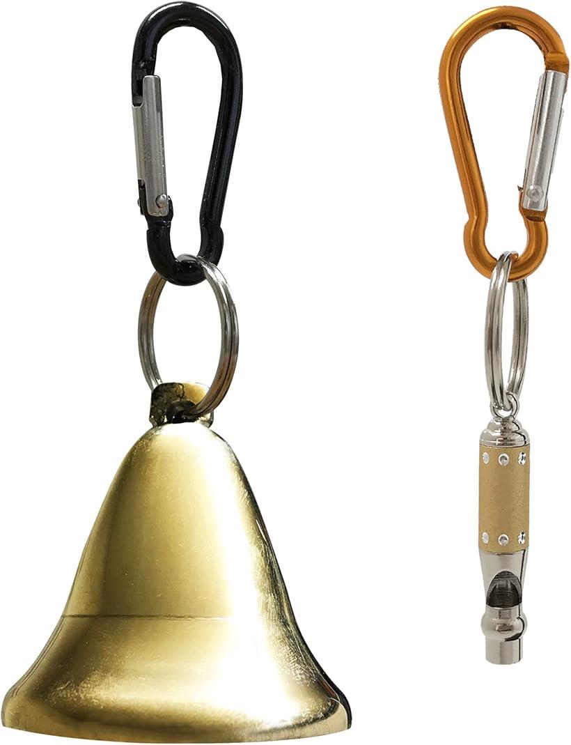 熊よけ鈴 ミニホイッスルセット 熊よけベル 笛 カラビナ付 カラビナ黒、ミニホイッスルセット 熊よけ鈴(カラビナ黒)、ミニホイッスルセット