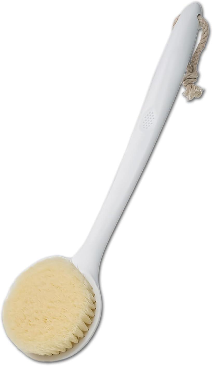 ボディブラシ 背中用 柔らかい ロング バスブラシ ハンドル お風呂ブラシ 体洗い ソフト スクラブ 速乾..