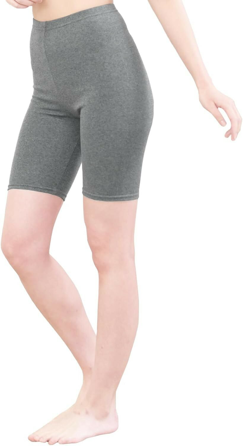 Rakuten - レディース 女性 パンツ レギンス スパッツ 綿混 日本製 (グレー3分丈, M-L)
