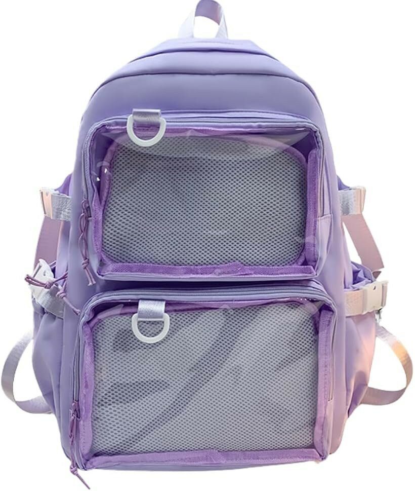 Rakuten - 痛バッグ 推し活バッグ バックパック リュック オタ活 (パープル, 43cmx30cmx14cm)