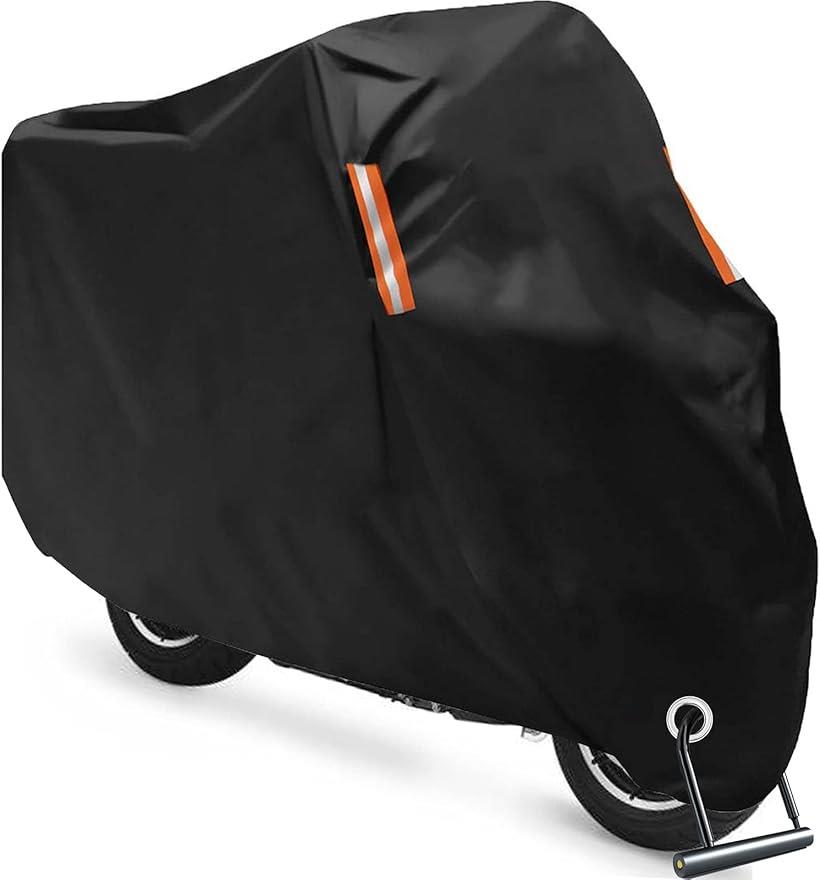バイクカバー 厚手 420Dオックスフォード素材 バイク用 -ブラック