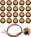 LEDサイドマーカーランプ 12V 24V 車幅灯 丸型 3LED 20個セット トラック トレーラー バス用