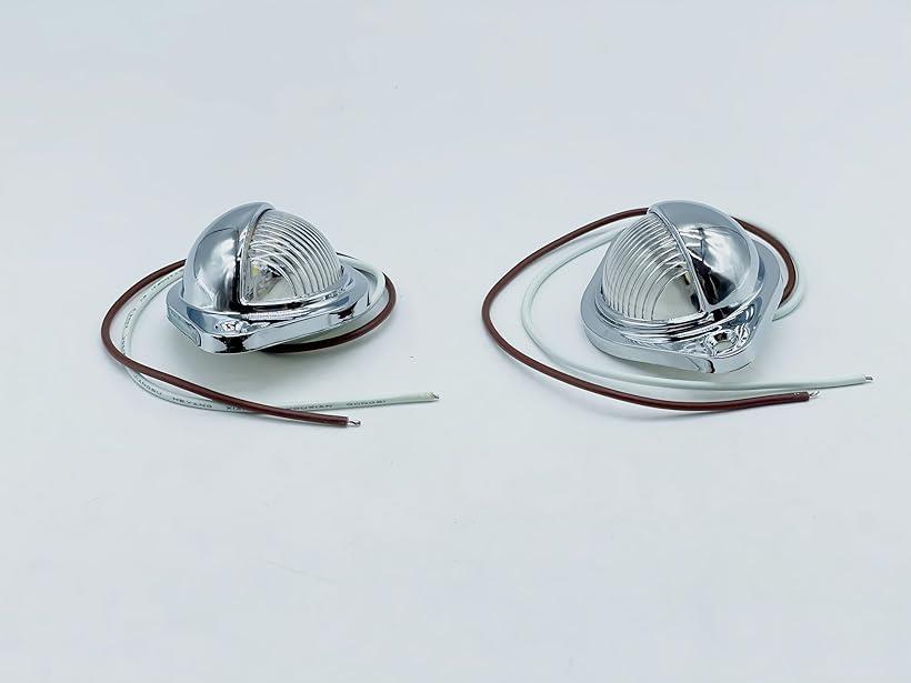 互換品 12V/24V LED ナンバー灯 ライセンスランプ 汎用 メッキ 二個セット ホワイト トラック ダンプ ..