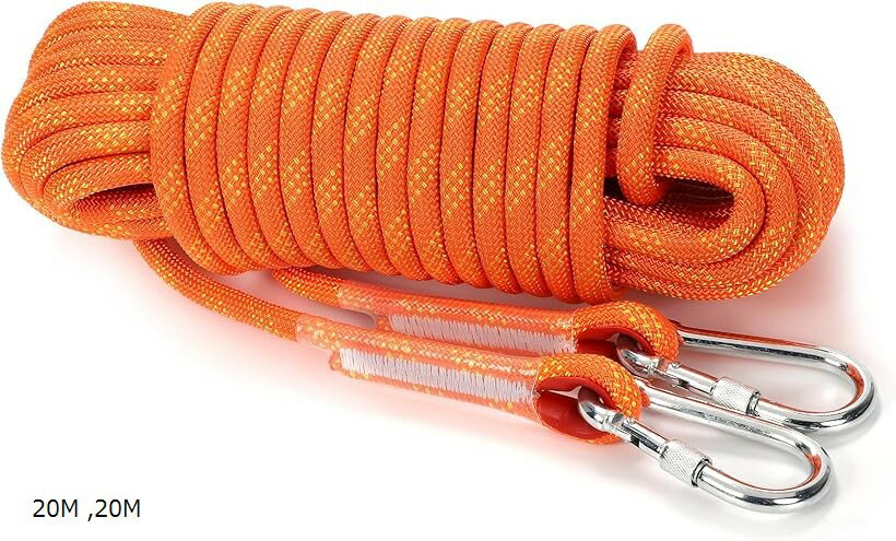 耐久 ロープ 幅広く使える多用途タイプ 多機能 多目的 直径 12mm オレンジ キャンプ アウトドア 引越し 荷物の吊上げ 車 ボート 牽引 補助 20M 30M 20M 20M