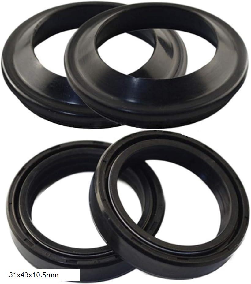 互換品 フロントフォーク ダストシール オイルシール 内径31ミリ 2組 4個 セット 各社共通 汎用タイプ 41x54x11mm 35x48x11mm 31x43x10.5mm