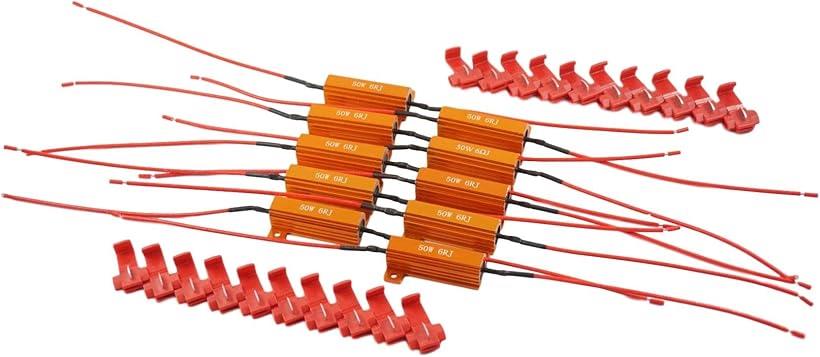 ウインカー ハイフラ 防止 メタルクラッド抵抗 10個 セット 12V 50W 6Ω