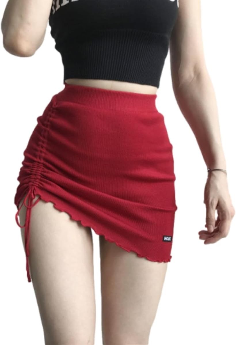 Rakuten - タイトスカート セクシー ミニスカート オシャレ レディース 可愛い 伸縮 M レッド (レッド, M)