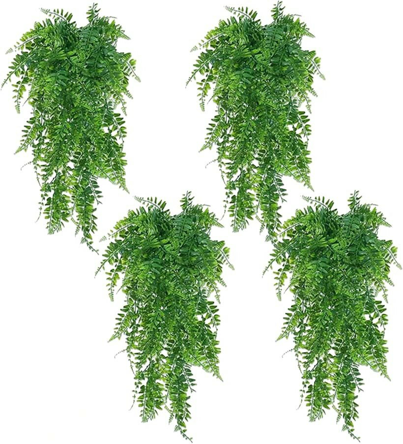 樂天商城 - フェイクグリーン 大型 人工観葉植物 おしゃれ かわいい ミニ 吊り下げ 超 リアル 卓上 光触媒 パキラ 壁掛け 造花 インテリア 4個 (グリーン, 特大)