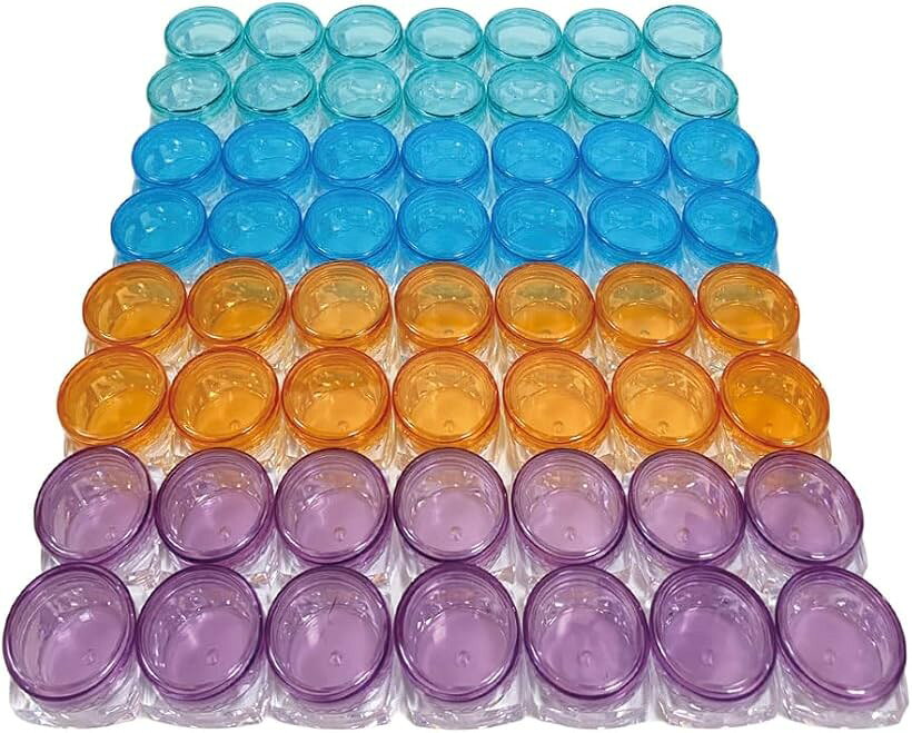 互換品 ミニ ケース 56個セット 収納 小型 小分け プラスチック おしゃれ 小物 かわいい (海の色（四角型）)