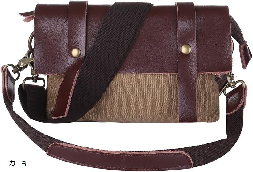 ミニバッグ レディース ショルダー メンズ 2WAY クラッチバッグ セカンドバッグ シンプル コンパクト カーキ