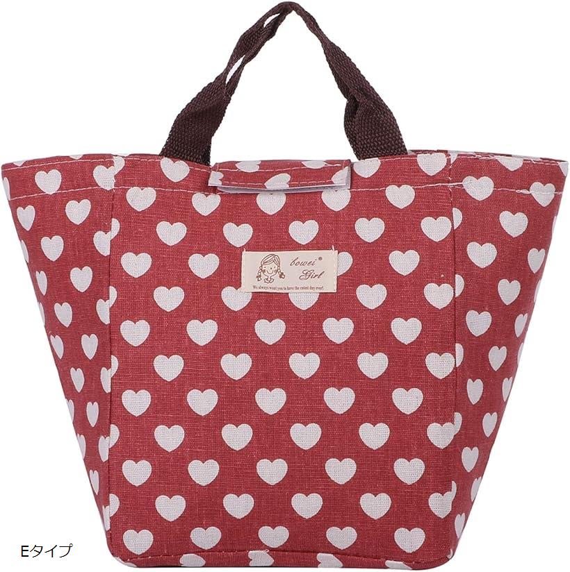 トートバッグ レディース キャンバス 手提げバッグ ランチバッグ 保温 保冷 Eタイプ