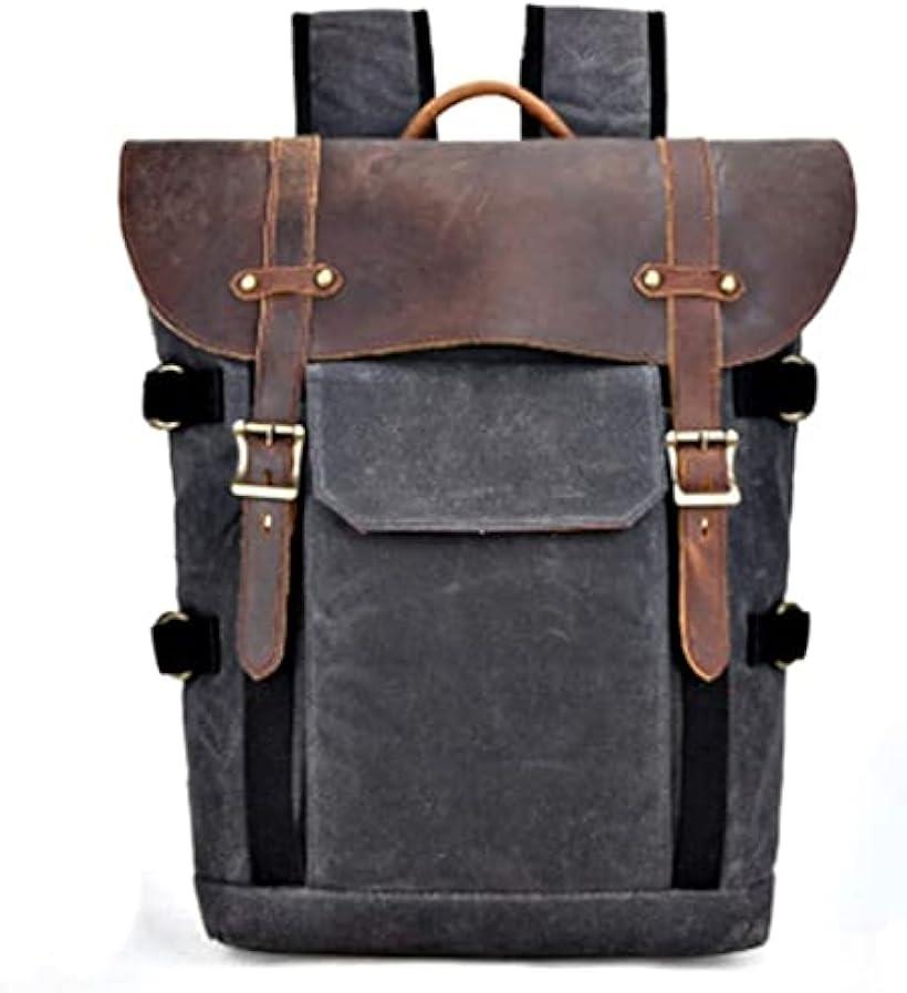 カメラリュック カメラバッグ ヴィンテージ 本革 キャンバス素材 防水 大容量 多機能 カーキ ネイビーブルー