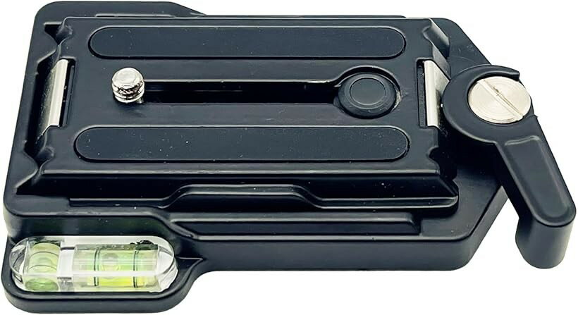 互換品 クイックリリース クイックシュー ベルボン QRA-35L QRA-6LII 1/4インチネジ クランプ 雲台 ベース セット (ブラック)