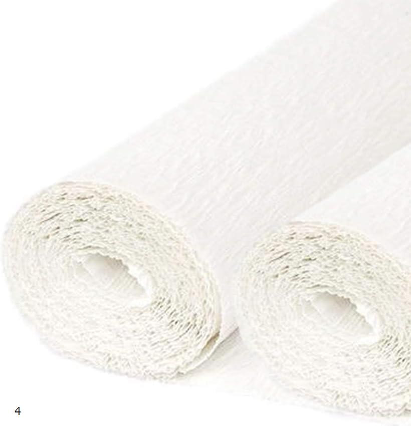 白 クレープペーパー 25cmx2.5m クレープ紙 造花 材料 4本セット 6 8 10 4