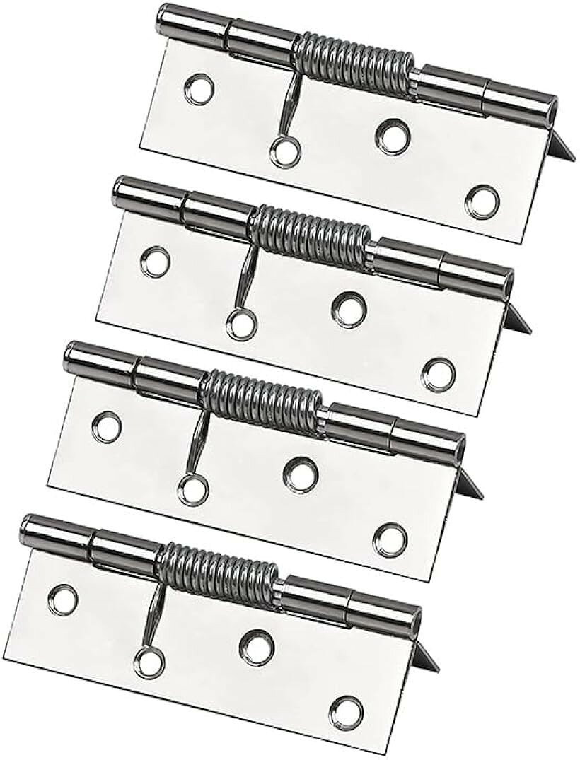 Rakuten - スプリング蝶番ドアバット丁番 ヒンジ ステンレス製 4個入100x62x1.3 (4個入100x62x1.3)