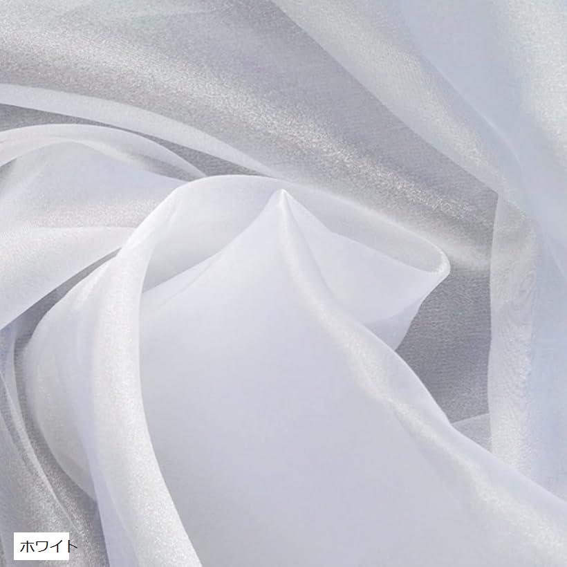 高光沢 オーガンジー 生地 5mx幅150cm 手芸 カラー 無地 布 白 ホワイト