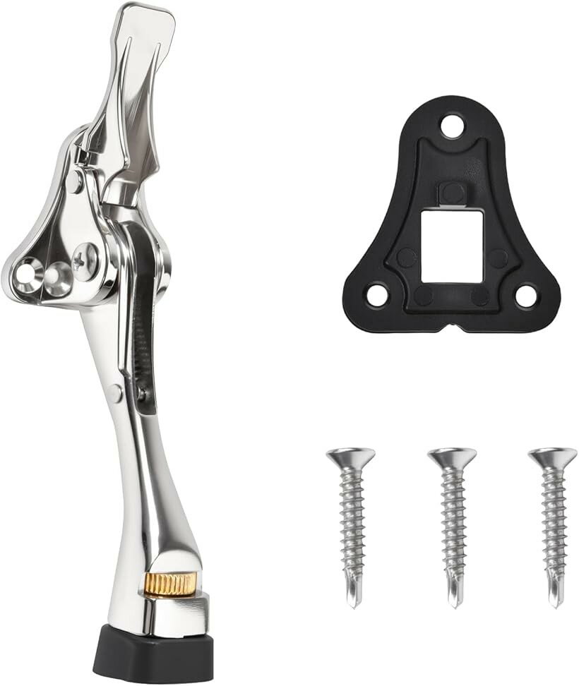 ワンタッチドアストッパー ドアホルダーゴムチップ キックダウンストッパー 高さ調節可能 幅広 重い門..