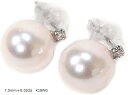 パール&ダイヤモンドピアス ホワイトゴールド アコヤ真珠 7.5mm+0.02cts K18WG(4)