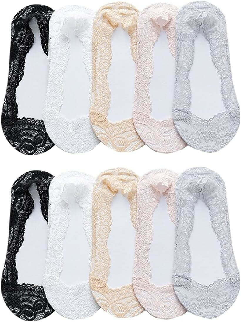 Pumps In - フットカバー レディース 10足セット かわいい 靴下 パンプス 5色10足セット (5色10足セット, 22.0 cm)