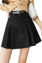 ミニスカート プリーツスカート レディース インナー付き ベルト付き