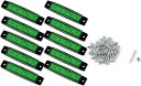 互換品汎用 12V 防水 片側 6連 LED サイドマーカー 100 x 20mm 10個セット トレーラー デコトラ カスタム 電飾 交換