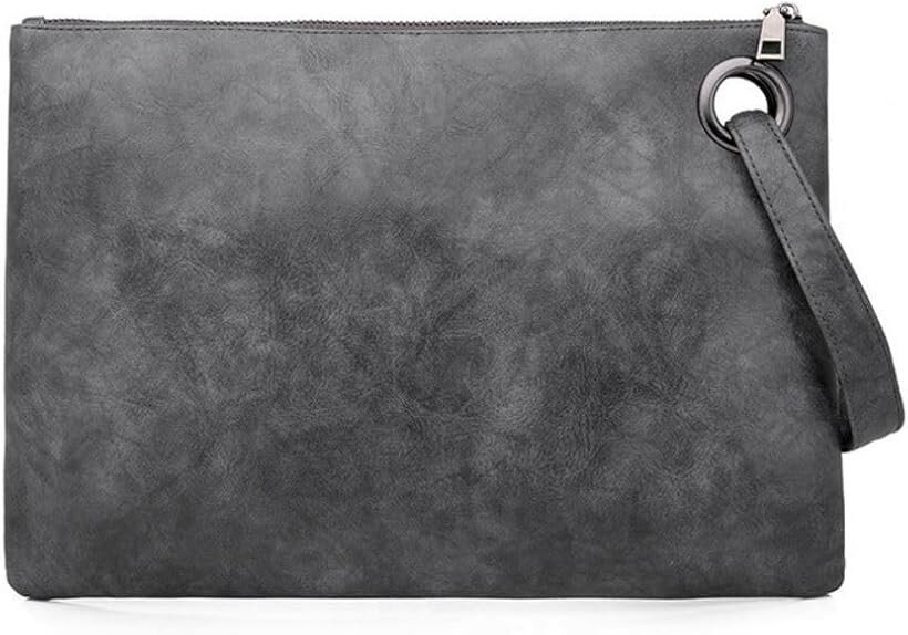 クラッチバッグ セカンドバッグ 整理収納アドバイザー・カラーコーディネーター監修 iPad 書類 A4 内側3ポケット＆ハンドストラップ付き カジュアル フォーマル 結婚式 冠婚葬祭 (グレー)