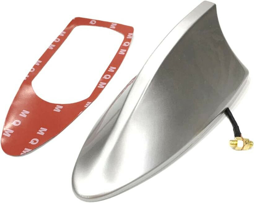 互換品車用 シャーク fmアンテナ ラジオ ゴルフ 両面テープ コンパス 2023 2022 mini アクセサリー sunny dc 2020 プリウス power bmw a3 アクア (Silver)