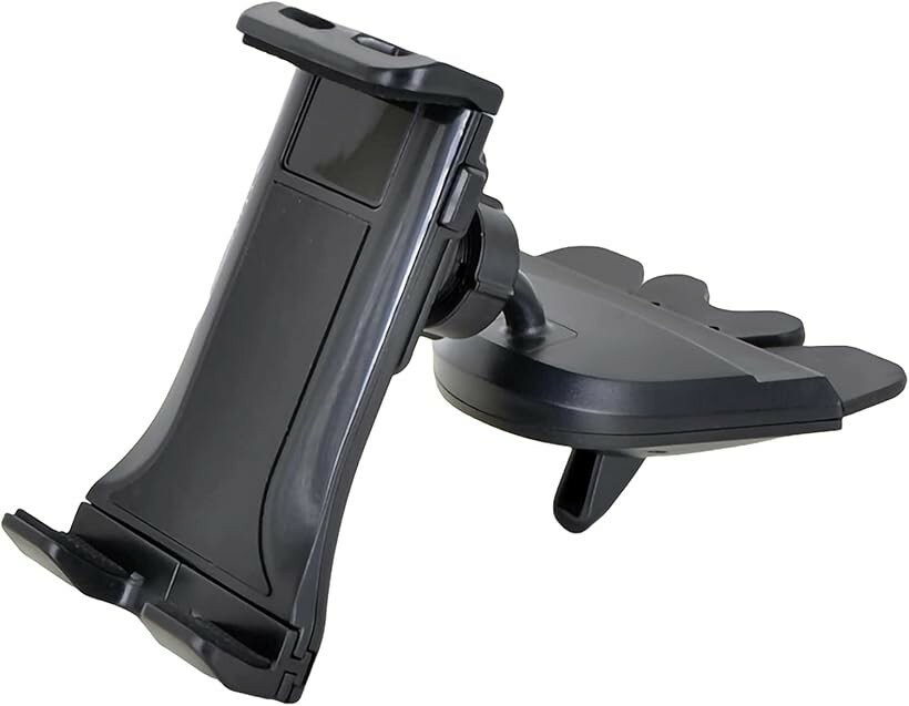 スマホ車載ホルダー 4-12インチ CDスロット取付型 スマホ タブレット兼用 360度回転 多機種対応 簡単着脱 落下防止 (アーム伸縮式)