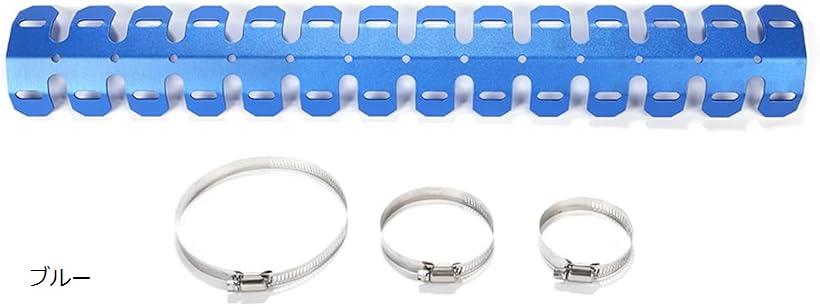 互換品バイク オートバイ チャンバー ガード マフラー プロテクター エキパイ ロングタイプ 汎用 YZ125 YZ85 KX85 KX65 YZ250X YZ125X DT230 CRM250R KX100 DT200WR ブルー