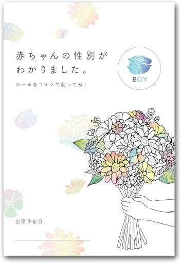 ジェンダーリビール カード 男の子 女の子 事前購入 性別 発表 3枚セット 花 Boy ジェンダーリビール カード 男の子 女の子 事前購入 性別 発表 3枚セット 花 Boy