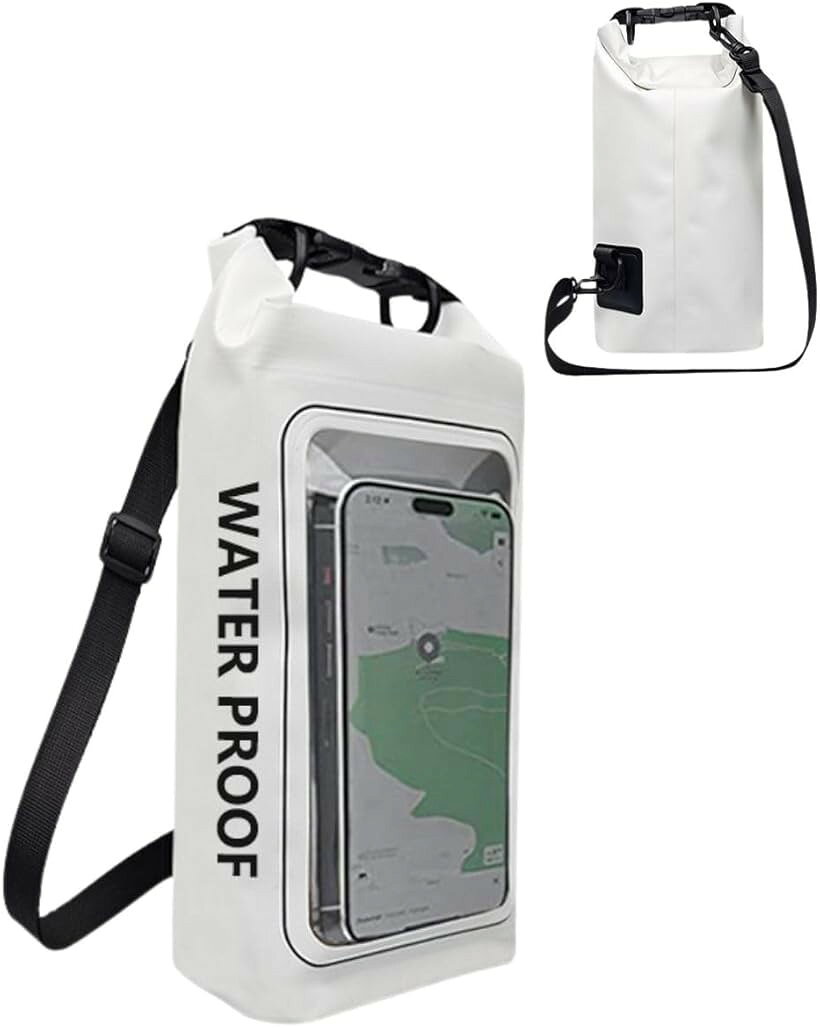 ドライ バッグ 防水 スマホ ポーチ 小物入れ 撥水 軽量 収納 防災 プール 海 アウトドア 釣り (ホワイト)