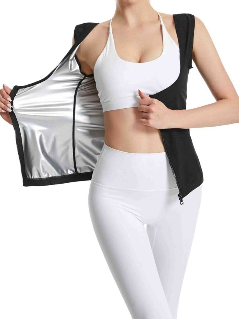サウナ スーツ レディース ダイエット ベルト インナー スポーツ 高発汗 ウェア 洗濯可 痩せ (ブラック, 2XL/3XL)の商品画像