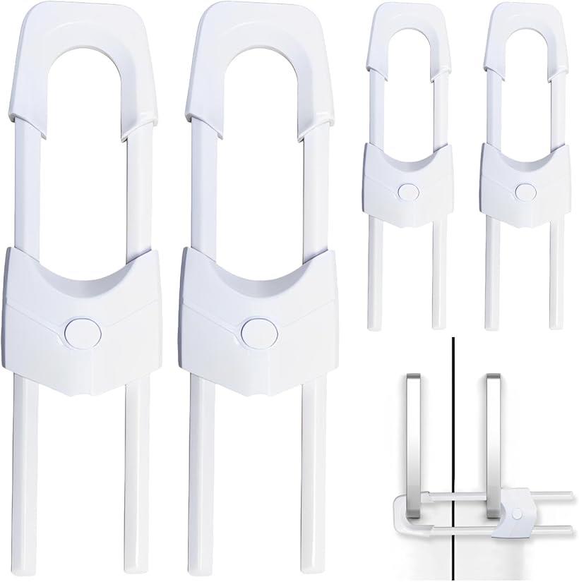 ドアロック 子供 チャイルドロック ドアストッパー 後付け 鍵 工具不要 4個セット