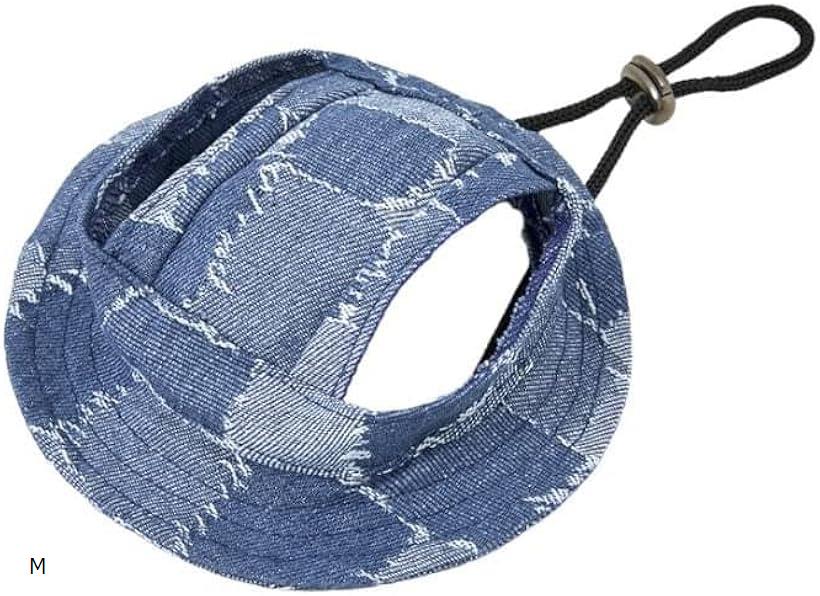 犬服 帽子 犬用 ハット ぼうし いぬ 洋服 ファッション 散歩 ドッグ 日よけ ウェア 紫外線防止 夏 春 オールシーズン ペット 被り物 お出かけ 小型 大型 イヌ デニム L Small M
