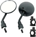 丸型ショートミラー コンパクト ミニ 正ネジ 下付け 汎用 8mm 22.2mm ホルダーセット