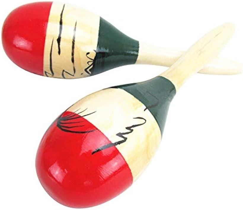 マラカス Maracas 打楽器 ラテン パーカッション リトミック 木製 2個セット
