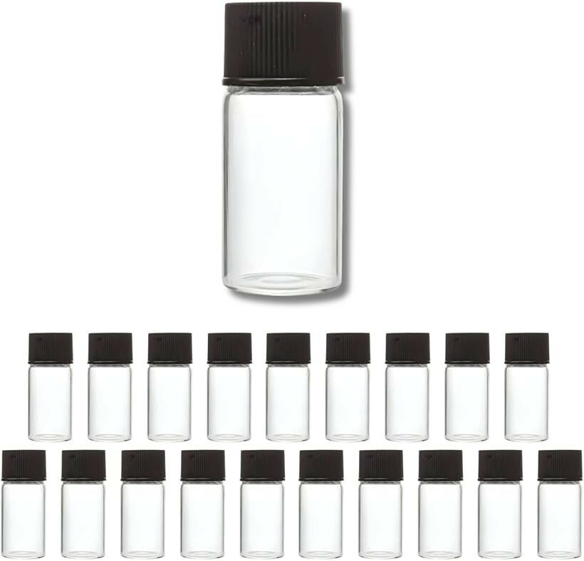 Refill, Atomizers - サンプルボトル 小分け瓶 詰め替え用 密閉型 大容量セット 5ml 10ml 20ml アロマオイル 精油ケース 試薬保存 コスメ容器 (20個, 20ミリリットル)