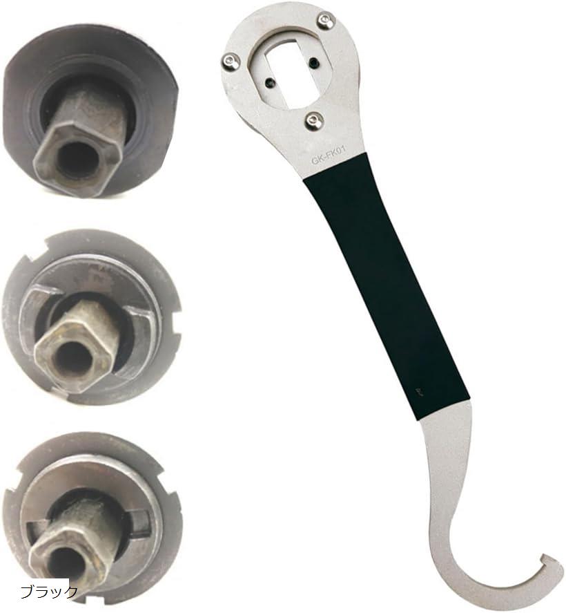 自転車 ボトムブラケット 修理工具 スパナ リムーバー フックレンチ mtb ロードバイク ブラック