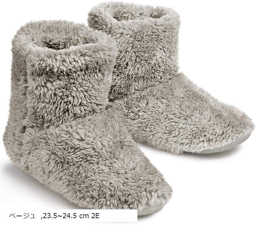 北欧 ルームシューズ スリッパ 冬 暖かい もこもこ ルームブーツ あったか ボアスリッパ ブルー 24.5～26.0 cm ベージュ 23.5～24.5 cm 2E