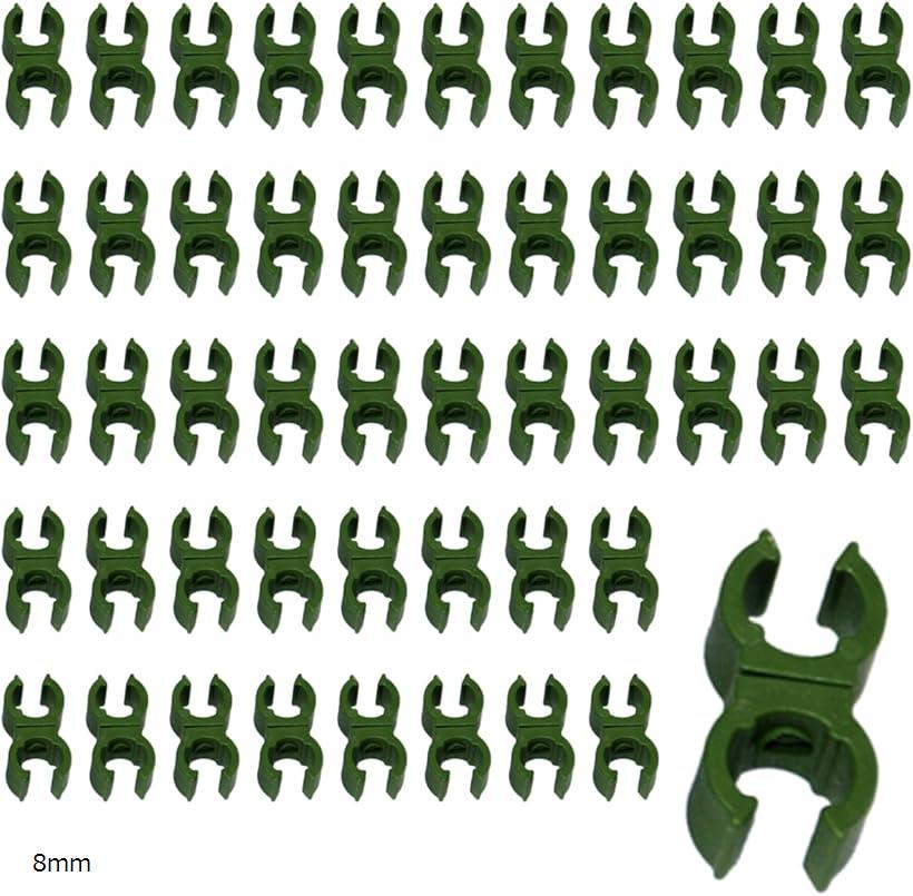 支柱クリップ 誘引クリップ ジョイント 園芸 菜園 クロスバンド 連結 固定 50個入 11mm 16mm 20mm 8mm