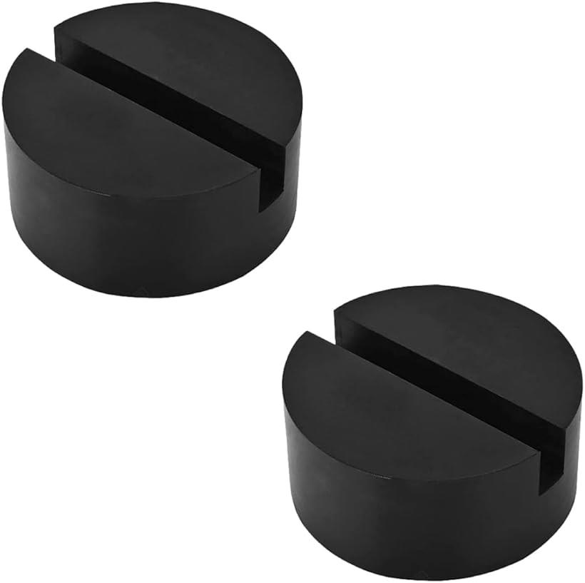 ジャッキパッド 2個セット 溝付きゴム製 直径7.5cm タイヤ交換用